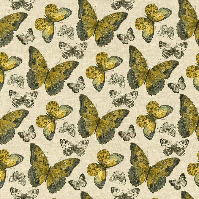 Kasmir Fabric Mariposa Jardin Citron 5062 USA 15,000 Wyzenbeek Double Rubs H: 27 inches, V:27 inches 54 - My Fabric Connection - Kasmir