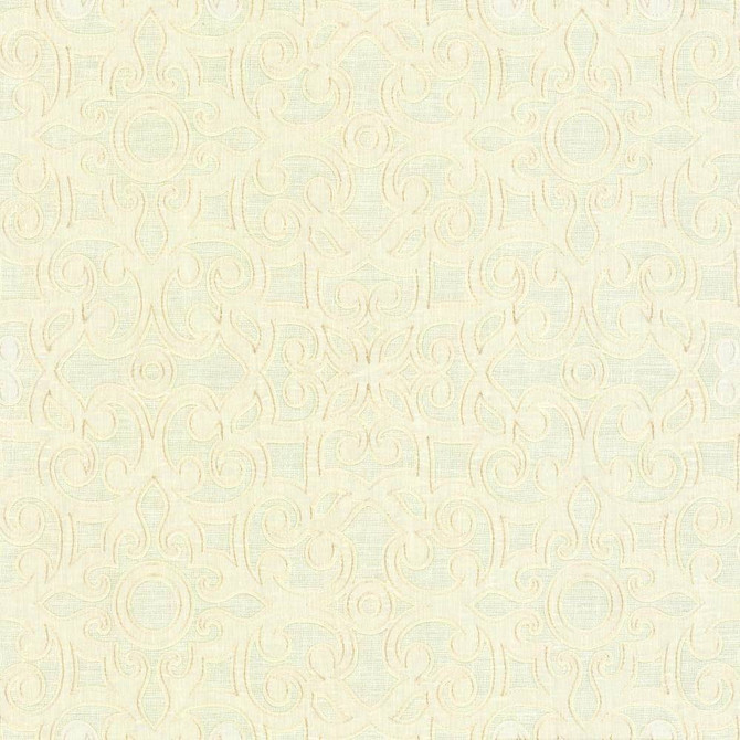 Kasmir Fabric Marvelous Scroll Ivory 5111 INDIA Not Tested H: 10 inches, V:9 inches 54 - 56 - My Fabric Connection - Kasmir