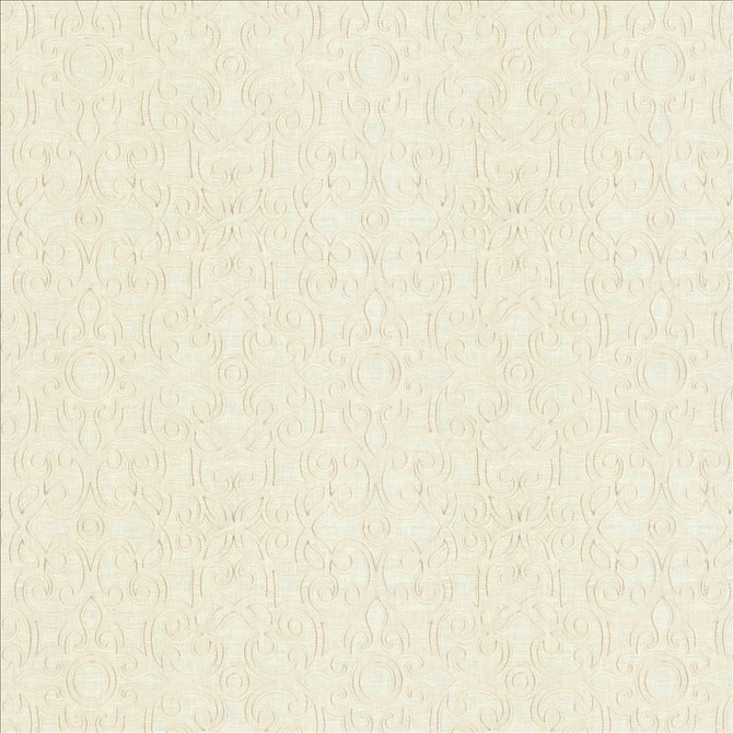 Kasmir Fabric Marvelous Scroll Ivory 5111 70% Polyester
30% Cotton
 INDIA </p><p>Repeat: Horizontal: 10 inches and Vertical: 9 inches 51 - 56 - My Fabric Connection -
