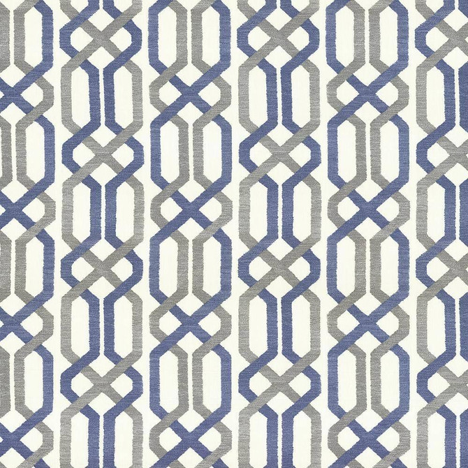 Kasmir Fabric Maze Fret Dove 5065 USA 15,000 Wyzenbeek Double Rubs H: 13 4/8 inches, V:9 inches 54 - My Fabric Connection - Kasmir