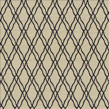 Kasmir Fabric Meander Trellis Black 5067 100% Polyester CHINA 15,000 Wyzenbeek Double Rubs H: 3 4/8 inches, V: 7 6/8 inches 56 - 57 - My Fabric Connection - Kasmir