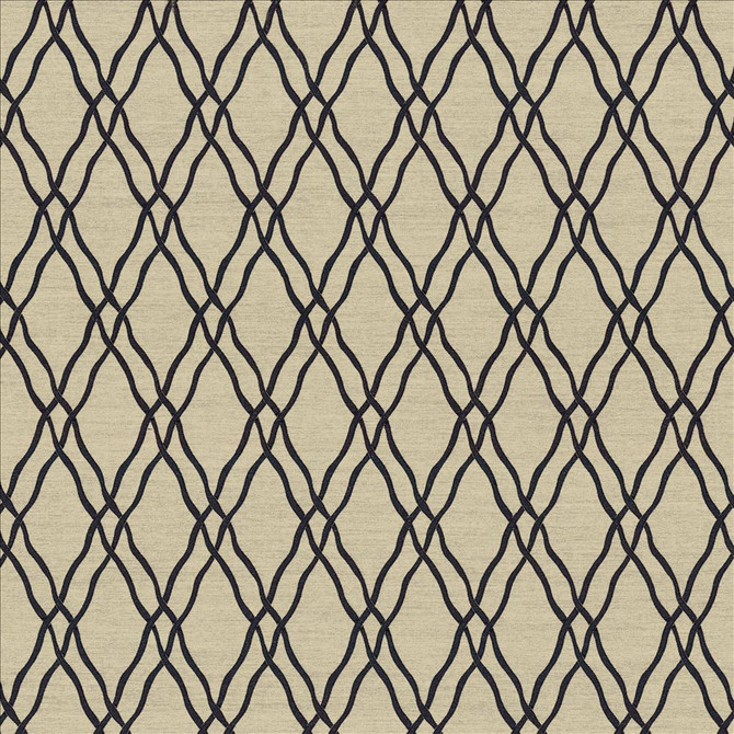 Kasmir Fabric Meander Trellis Black 5067 100% Polyester
 CHINA 15,000 Wyzenbeek Double Rubs Horizontal: 3 4/8 inches and Vertical: 7 6/8 inches 56 - My Fabric Connection -