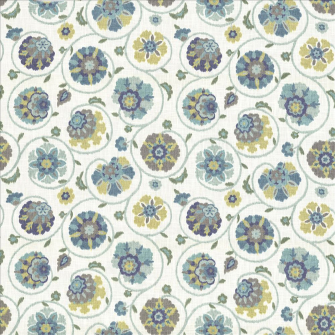 Kasmir Fabric Palampore Garden Aquamarine 5065 100% Cotton
 USA 15,000 Wyzenbeek Double Rubs Horizontal: 27 inches and Vertical: 27 inches 54 - My Fabric Connection -