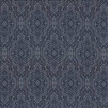 Kasmir Fabric Purana Paisley Indigo 5115 100% Cotton USA 15,000 Wyzenbeek Double Rubs H: 13 4/8 inches, V: 25 2/8 inches 54 - My Fabric Connection - Kasmir