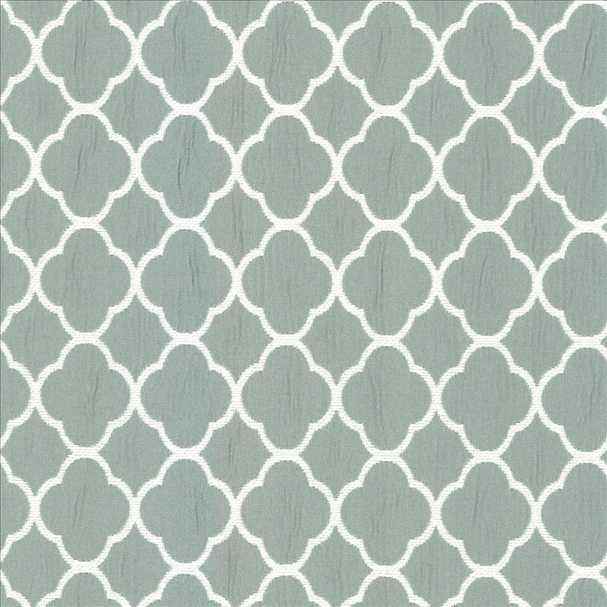 Kasmir Fabric Quatrefoil Maze Spa 5089 70% Cotton
30% Polyester
 CHINA 6,500 Wyzenbeek Double Rubs Horizontal: 1 6/8 inches and Vertical: 1 6/8 inches 54 - My Fabric Connection -