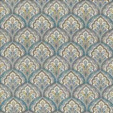 Kasmir Fabric Ragazzi Spa Blue 5065 100% Cotton PAKISTAN 15,000 Wyzenbeek Double Rubs H: 9 inches, V: 9 inches 54 - 55 - My Fabric Connection - Kasmir