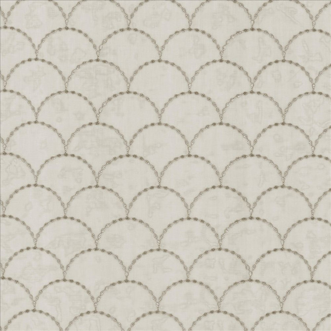 Kasmir Fabric Scalloped Smoke See sample 100% Polyester
 TURKEY Not Tested </p><p>Repeat: Horizontal: 3 inches and Vertical: 3 inches 118 - My Fabric Connection -