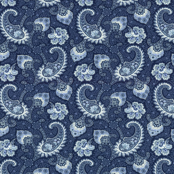 Kasmir Fabric Sigourney Indigo 5081 100% Cotton
 USA </p><p>Repeat: Horizontal: 9 inches and Vertical: 9 inches 54 - My Fabric Connection -