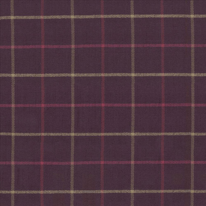 Kasmir Fabric Steinbeck Check Berry 1446 50% Polyester 50% Viscose CHINA 68,000 Martindale Cycles Horizontal: 5 inches and Vertical: 5 inches 57 - My Fabric Connection -