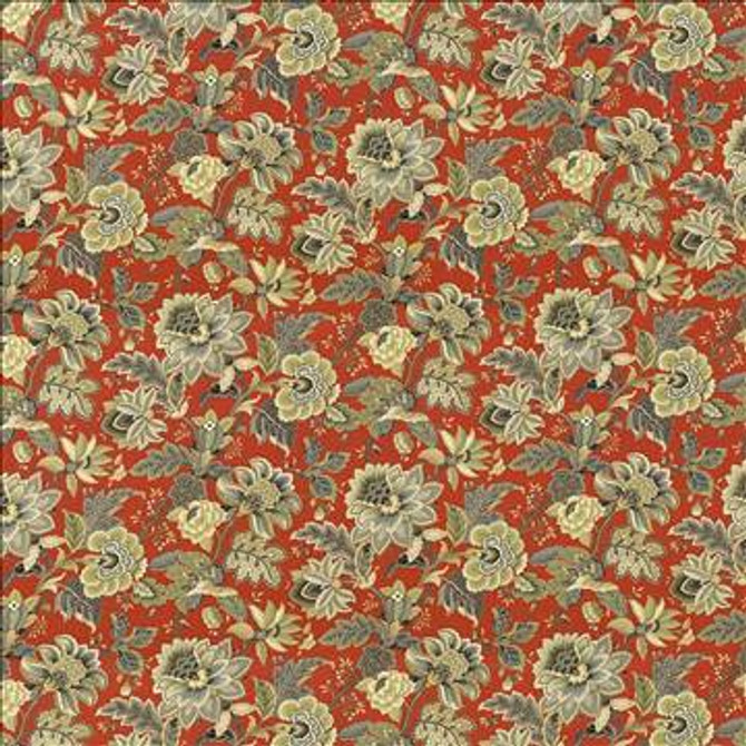 Kasmir Fabric Stillbrooke Vermilion 5079 55% Linen 45% Rayon CHINA 12,000 Wyzenbeek Double Rubs H: 27 4/8 inches, V: 25 6/8 inches 54 - 55 - My Fabric Connection - Kasmir