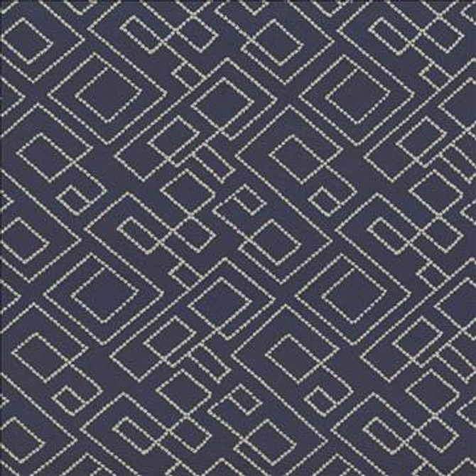 Kasmir Fabric Tallmadge Fret Indigo 1441 100% Cotton Embroidery Contents 100% Cotton INDIA Not Tested H: 17 inches, V: 15 6/8 inches 52 - My Fabric Connection - Kasmir