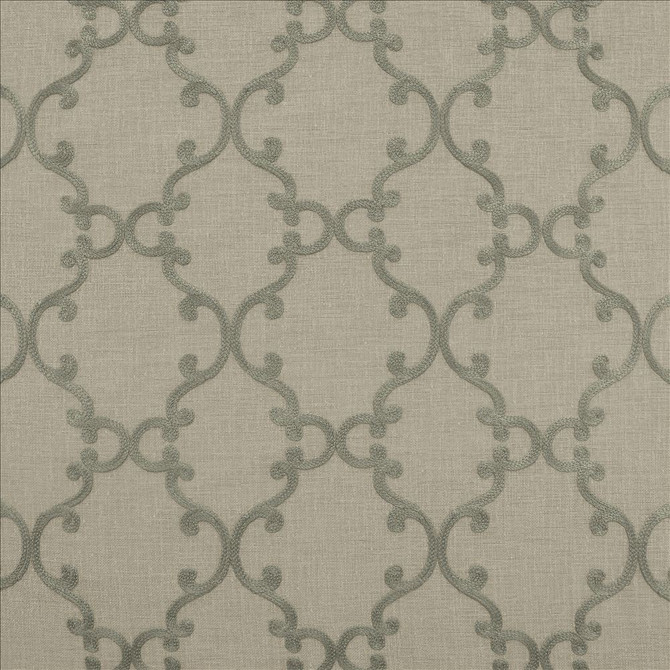 Kasmir Fabric Twirl Silver 5108 100% Polyester
 CHINA Not Tested </p><p>Repeat: Horizontal: 6 inches and Vertical: 6 inches 56 - My Fabric Connection -