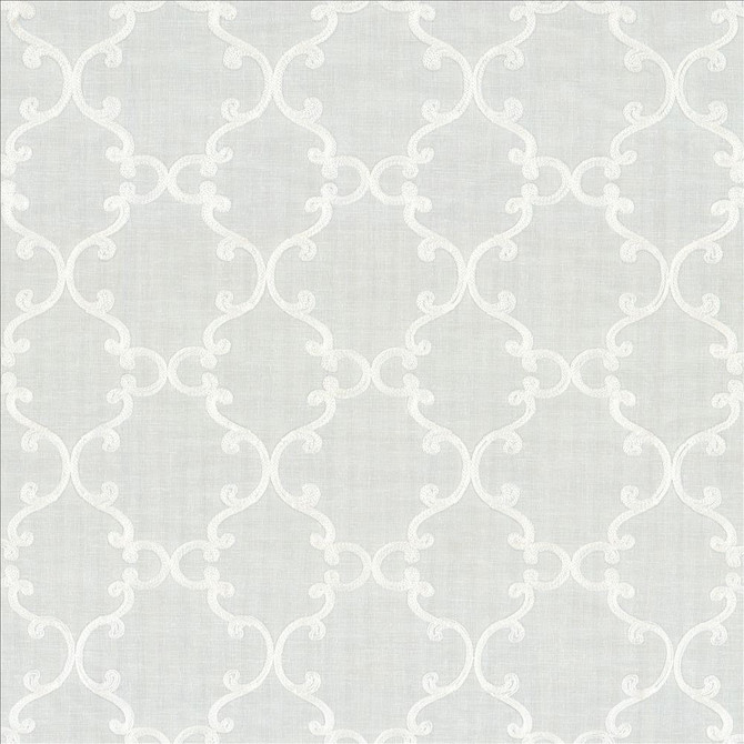 Kasmir Fabric Twirl White 5108 100% Polyester CHINA Not Tested Horizontal: 6 inches and Vertical: 6 inches 58 - 60 - My Fabric Connection -