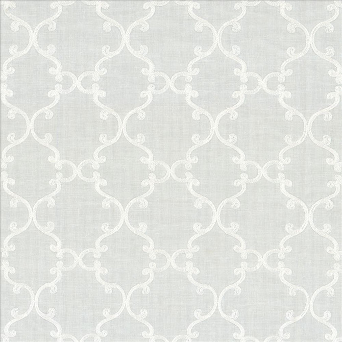 Kasmir Fabric Twirl White 5108 100% Polyester
 CHINA </p><p>Repeat: Horizontal: 6 inches and Vertical: 6 inches 56 - 60 - My Fabric Connection -