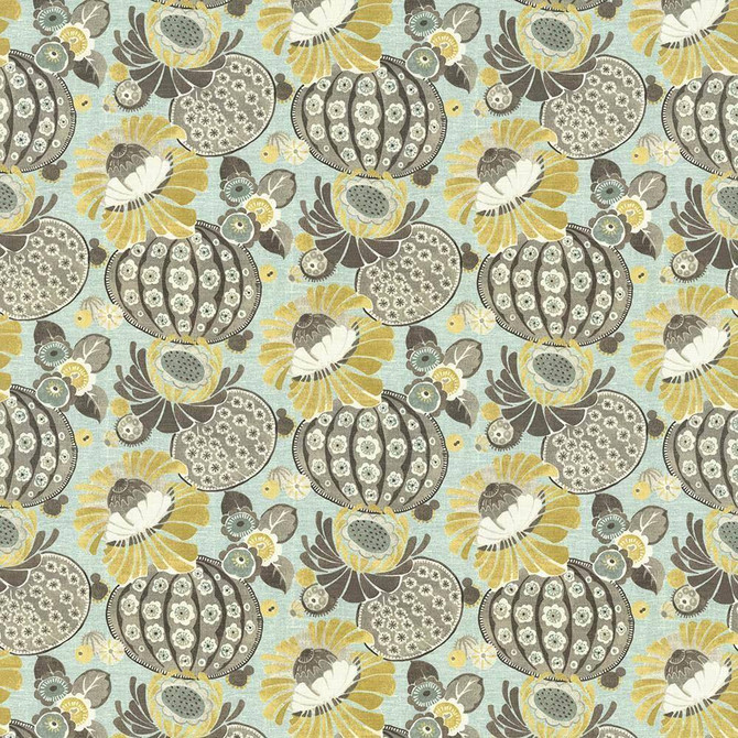 Kasmir Fabric Vivolo Floral Flint 5065 USA 15,000 Wyzenbeek Double Rubs H: 27 inches, V:25 2/8 inches 54 - My Fabric Connection - Kasmir