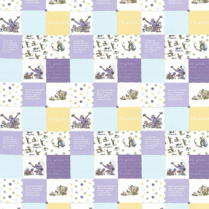 Kasmir Fabric Witches Patchwor Bewitched 1445 100% Cotton TURKEY Not Tested Horizontal: 18 1/8 inches and Vertical: 25 2/8 inches 55 - My Fabric Connection -