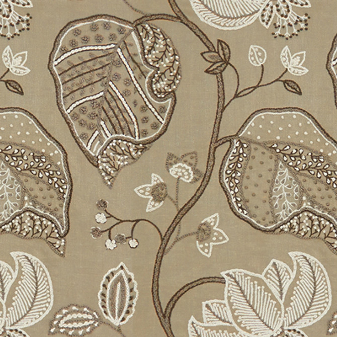 Kravet Couture Fabric Handmade Floral Smoked Pearl