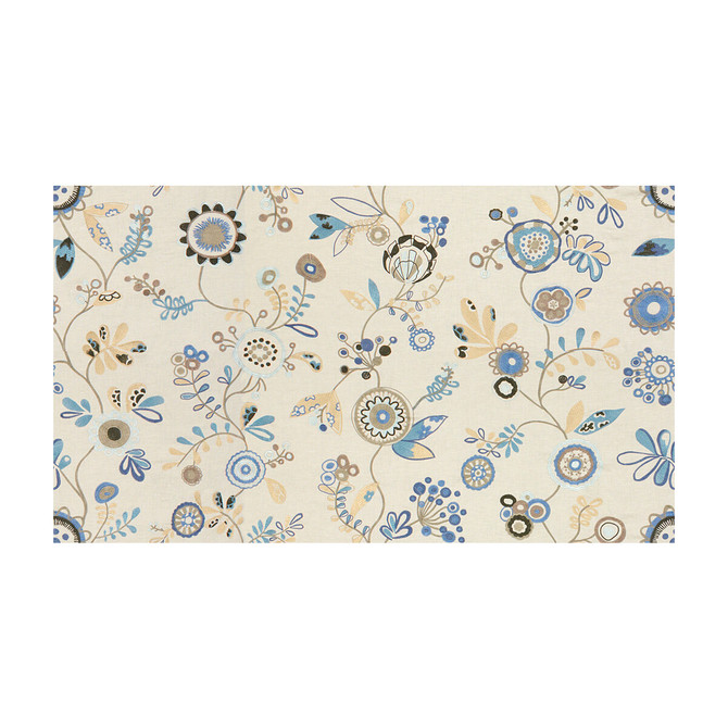 Kravet Couture Fabric Fun In The Sun Blue Sky Fabric VISCOSE - 100% India </p><p>Repeat: H: 53.5, V: 29.5 53.5 - My Fabric Connection -
