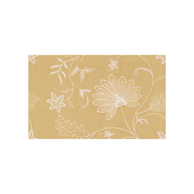 Kravet Couture Fabric Hand Embroidery Saffron MODERN COLORS II LINEN - 100% India Horizontal: 25.5 and Vertical: 15.5 51 - My Fabric Connection -