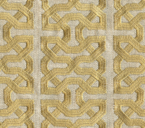 Kravet Couture Fabric 31459.416 Ceylon Key Spungold Barbara Barry Indochine Linen 100% India Heavy Horizontal: 2.5 inches and Vertical: 2.5 inches 51 inches - My Fabric Connection -