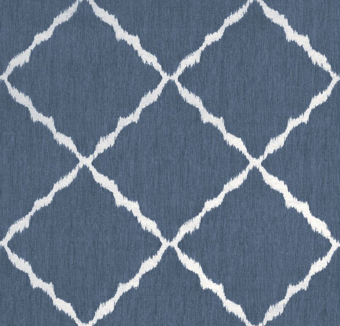 Kravet Basics Fabric IKATSTRIE.5 Ikat Strie Indigo Sarah Richardson Harmony Cotton 100% India Medium Horizontal: 9 inches and Vertical: 9 inches 54 inches - My Fabric Connection -