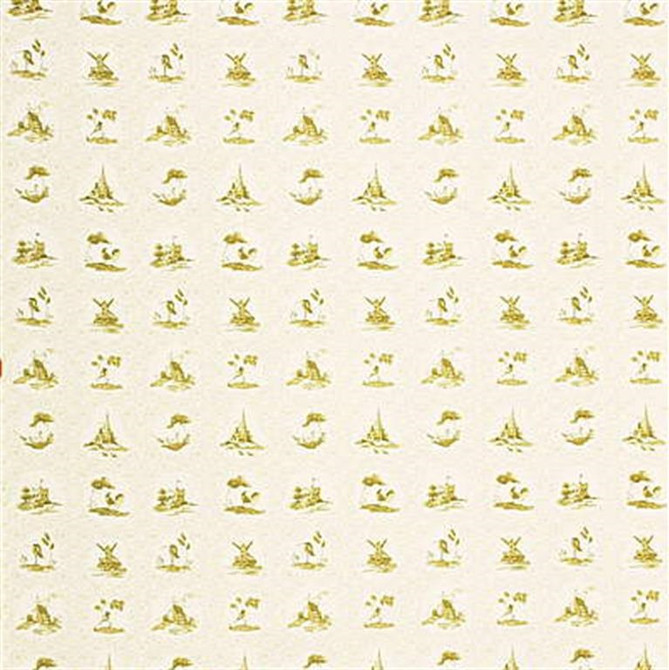 Fired Earth Fabric FE9117.1 Delftware Toile Olive The Delft Cotton 100% United Kingdom Light Horizontal: See Sample and Vertical: 19.306 inches 55.16 inches - My Fabric Connection -