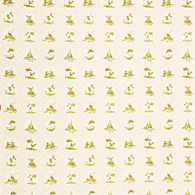 Fired Earth Fabric DELFTWARE TOILE.OLIVE Delftware Toile Olive Botanist & Ecologist Cotton 100% United Kingdom Light Horizontal: See Sample and Vertical: 19.306 inches 55.16 inches - My Fabric Connection -