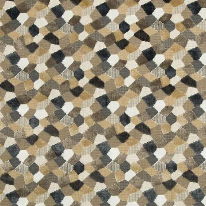 Kravet Couture Fabric 34783.1611 Modern Mosaic Sandstone Artisan Velvets Viscose 81%, Cotton 10%, Polyester 9% Belgium Heavy Horizontal: 9 inches and Vertical: 9 inches 53.5 inches - My Fabric Connection -