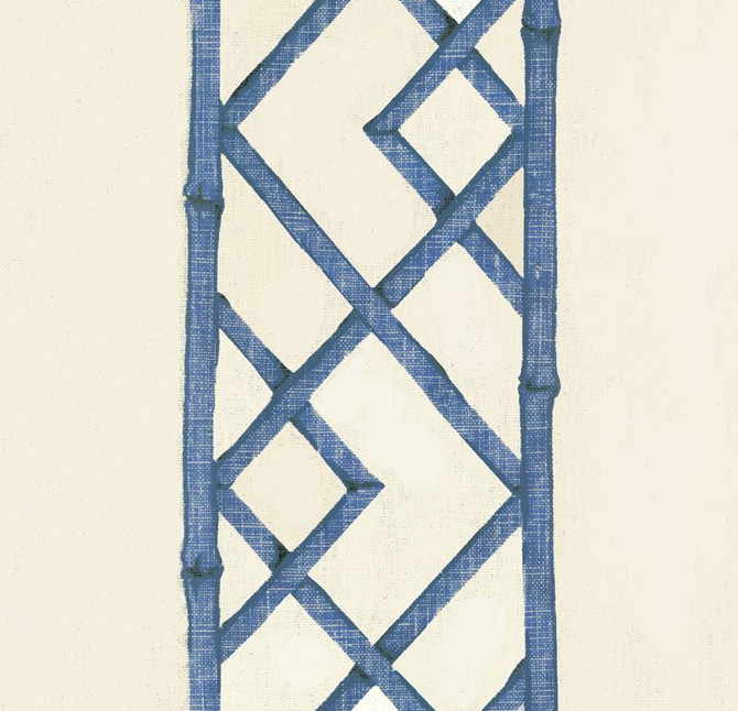 Kravet Basics Fabric LATTICELY.516 Latticely Ultramarine Sarah Richardson Harmony Linen 100% China Medium Horizontal: 9 inches and Vertical: 9 inches 54.5 inches - My Fabric Connection -