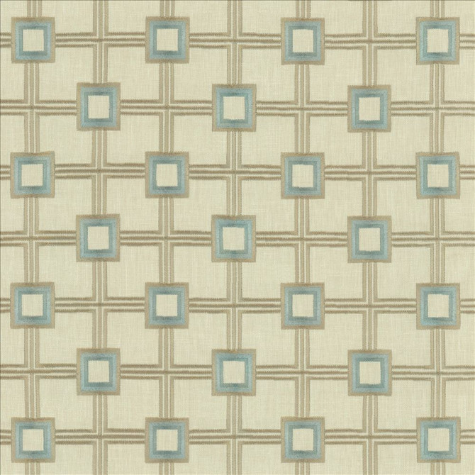 Kasmir Fabric Amulet Porcelain 5156 52% Cotton 48% Polyester INDIA 30,000 Wyzenbeek Double Rubs Horizontal: 5 1/8 inches and Vertical: 4 4/8 inches 54 - My Fabric Connection -