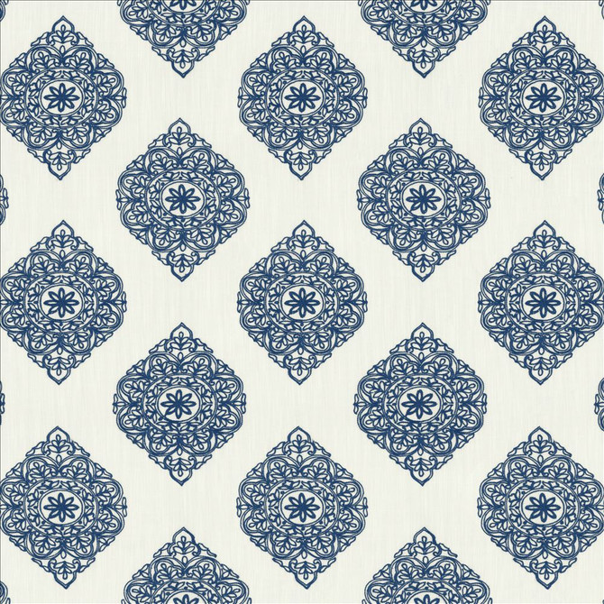 Kasmir Fabric Blissful Blue 5156 100% Polyester
 CHINA Not Tested </p><p>Repeat: Horizontal: 11 6/8 inches and Vertical: 11 6/8 inches 53 - My Fabric Connection -