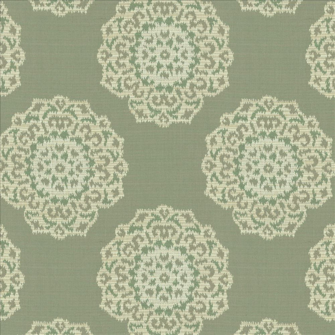 Kasmir Fabric Faircrest Spa 5142 50% Polyester
33% Rayon
17% Cotton
 USA </p><p>Repeat: Horizontal: 13 4/8 inches and Vertical: 13 4/8 inches 54 - My Fabric Connection -