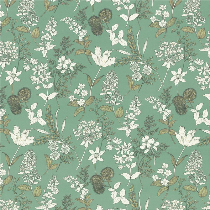Kasmir Fabric Lily Seafoam 5154 100% Cotton SPAIN 35,000 Wyzenbeek Double Rubs Horizontal: 27 inches and Vertical: 27 inches 54 - My Fabric Connection -