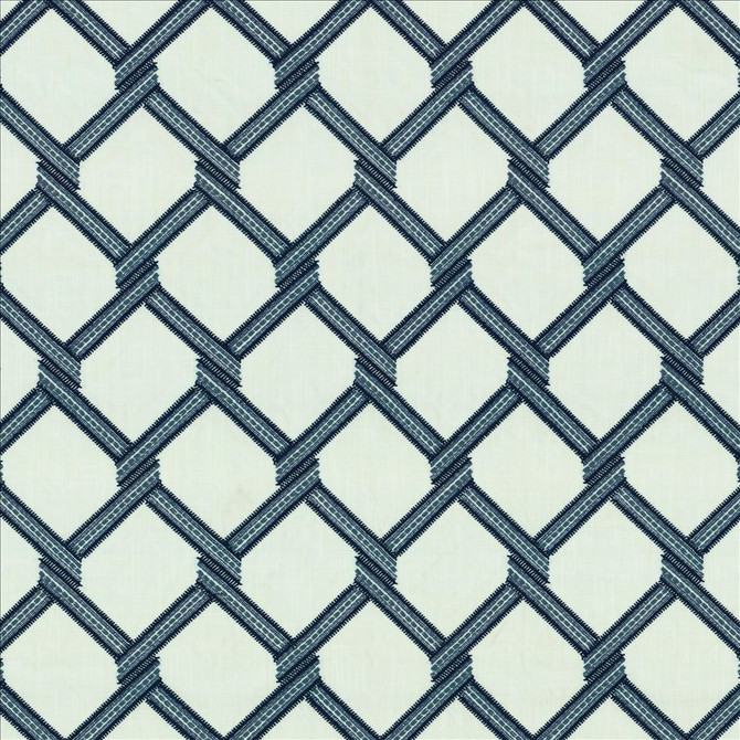 Kasmir Fabric Link Navy 5156 73% Polyester 27% Cotton INDIA Not Tested Horizontal: 6 4/8 inches and Vertical: 9 2/8 inches 54 - My Fabric Connection -