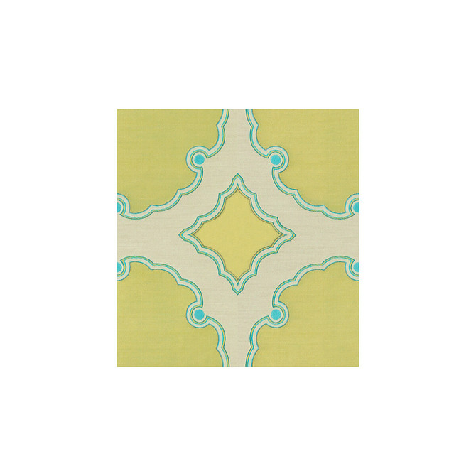 Kravet Couture Fabric Interpretation Citron Teal SILK - 100% India LIGHT Horizontal: 13 and Vertical: 14 54 - My Fabric Connection -