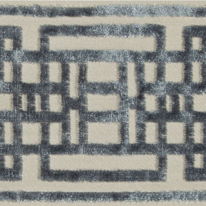 Kravet Design Fabric T30779.1105 Circuit Border Slate Braids Bands &amp; Borders Cotton 56%, Viscose 44% India see sample Horizontal: see sample and Vertical: see sample 3.5 inches - My Fabric Connection -