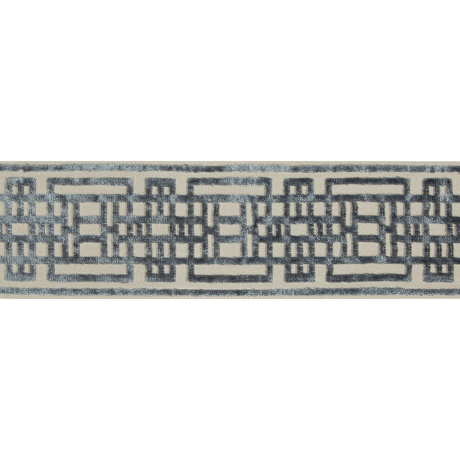 Kravet Design Trim Circuit Border Slate BRAIDS BANDS & BORDERS COTTON - 56%;VISCOSE - 44% India Horizontal: and Vertical: 3.5 - My Fabric Connection -