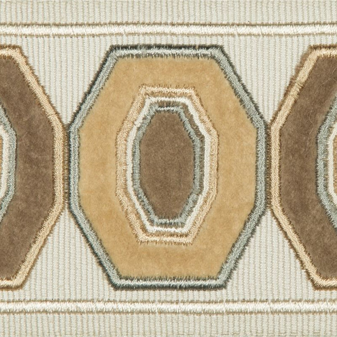 Kravet Design Fabric T30772.164 Geodex Honey Braids Bands &amp; Borders Rayon 75%, Cotton 25% India see sample Horizontal: 3 inches and Vertical: 12.7 inches 3 inches - My Fabric Connection -