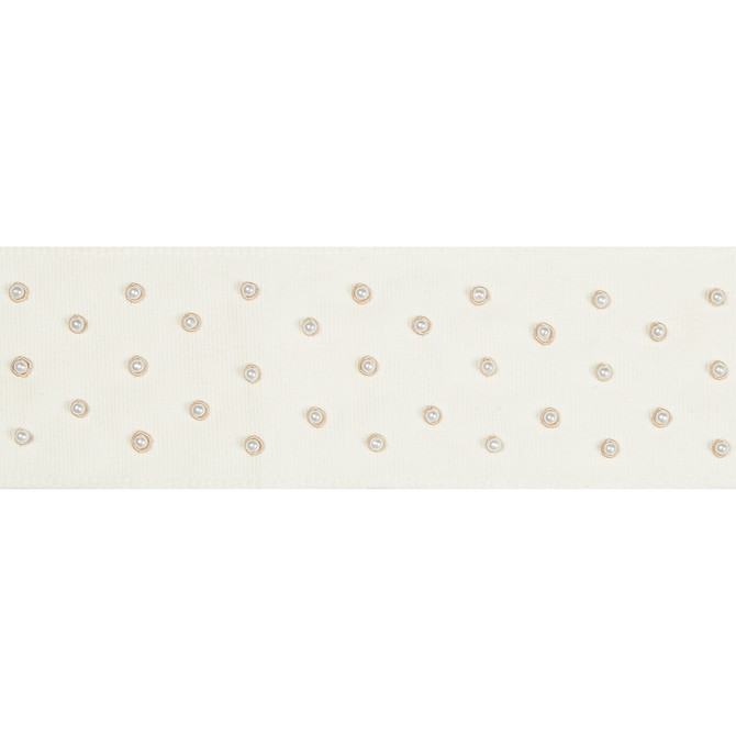 Kravet Design Trim Pearl Dots Pearl BRAIDS BANDS & BORDERS COTTON - 72%;PLASTIC - 28% India Horizontal: and Vertical: 2.75 - My Fabric Connection -