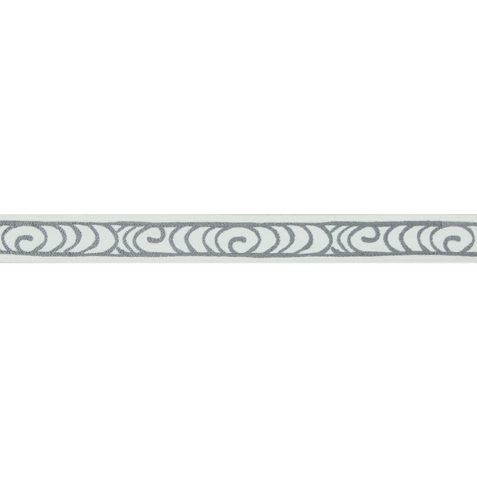 Kravet Basics Trim Wave Curl Silver Trim COTTON - 100% India </p><p>Repeat: H: 1.25, V: 7.8 1.5 - My Fabric Connection -