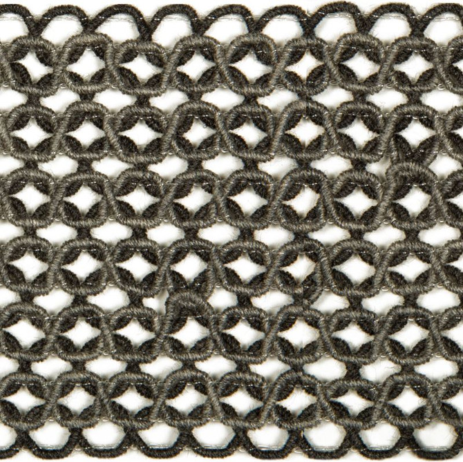 Kravet Design Fabric T30790.818 Hammock Border Graphite Performance Trim Indoor/Outdoor Polyacrylic 97%, Polyester 3% Germany see sample Horizontal: see sample and Vertical: see sample 2.76 inches - My Fabric Connection -