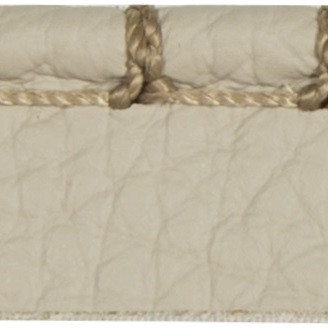 Kravet Design Fabric T30756.106 Whip Stitch Cord Stone Leather Trim Cow Hide 90%, Cotton 5%, Polyester 5% Austria see sample Horizontal: see sample and Vertical: see sample 2.5 inches - My Fabric Connection -
