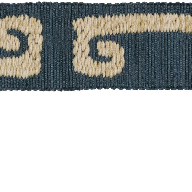 Kravet Design Fabric T30751.511 Wonky Key Indigo Linherr Hollingsworth Boheme Trim Wool 47%, Cotton 29%, Fibranne 11%, Linen 11%, Polyester 2% China see sample Horizontal: 2.4 inches and Vertical: 11 inches 2.4 inches - My Fabric Connection -