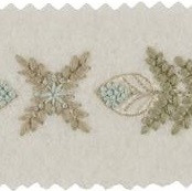 Kravet Couture Fabric T30731.30 Edelweiss Green Meadow Barbara Barry Chalet Trims Polyester 100% India see sample Horizontal: see sample and Vertical: see sample 1.5 inches - My Fabric Connection -
