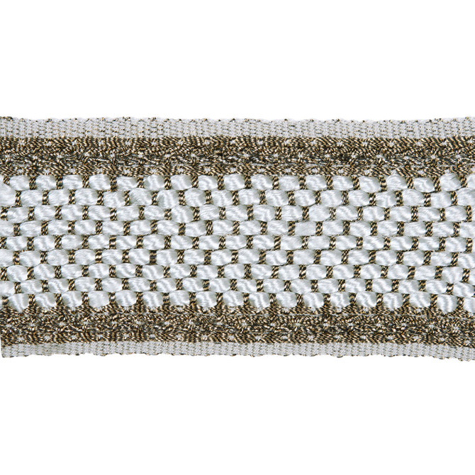 Kravet Couture Trim Hammered Braid Titanium METALLIC - 60%;ACETATE - 30%;ACRYLIC - 10% Spain Horizontal: and Vertical: 1.5 - My Fabric Connection -