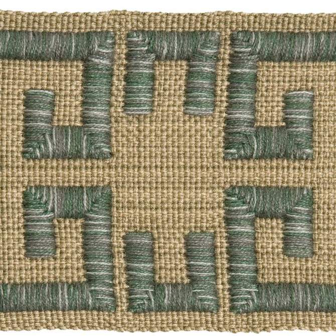 Kravet Couture Fabric T30509.355 Empress Edging Yangtze Barbara Barry Indochine Viscose 100% France see sample Horizontal: see sample and Vertical: see sample 2.5 inches - My Fabric Connection -