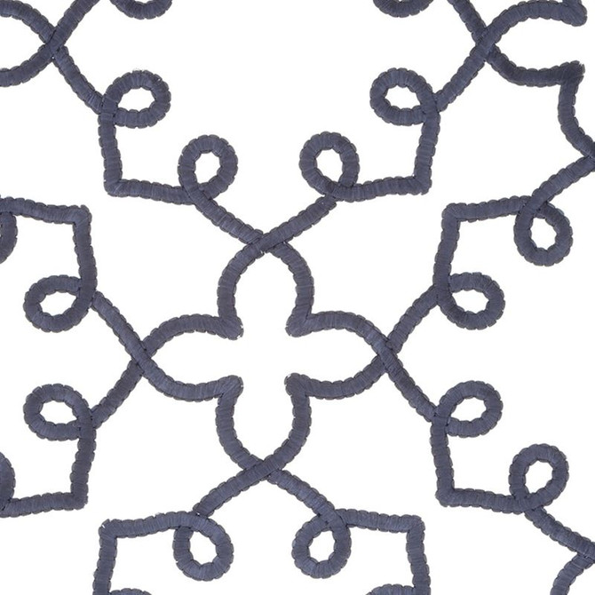 Beacon Hill Fabric Leila Scroll Navy - INDIA - Horizontal: 17 inches and Vertical: 15.75 inches 54 inches - My Fabric Connection -