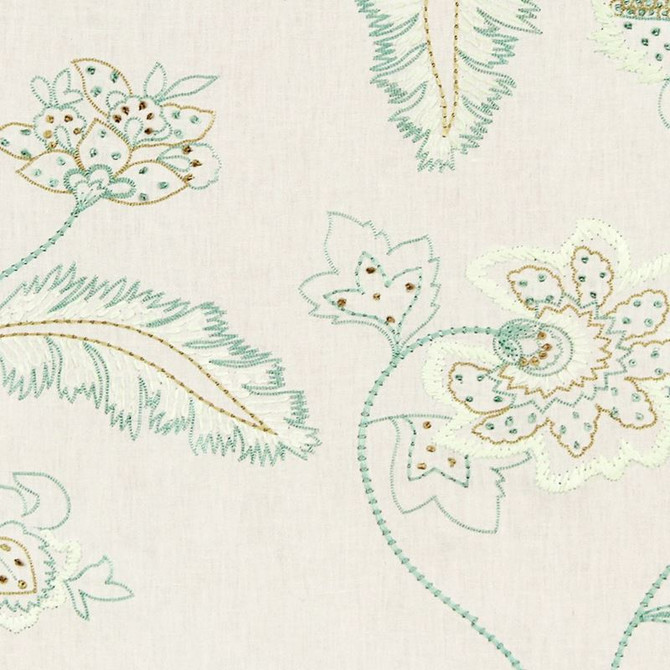 Beacon Hill Fabric Fleur Raffia Mint Color Books I 13 Upholstery INDIA - Horizontal: 24.75 inches and Vertical: 31.5 inches 55 inches - My Fabric Connection -
