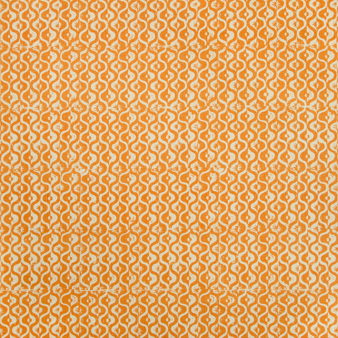 Lee Jofa Fabric Small Medallion Tangerine Fabric LINEN - 100% United Kingdom HEAVY </p><p>Repeat: H: 17.1, V: 37.7 51.1 - My Fabric Connection -