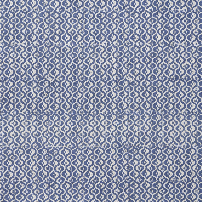 Lee Jofa Fabric Small Medallion Azure BLITHFIELD LINEN - 100% United Kingdom HEAVY Horizontal: 17.1 and Vertical: 37.7 51.1 - My Fabric Connection -